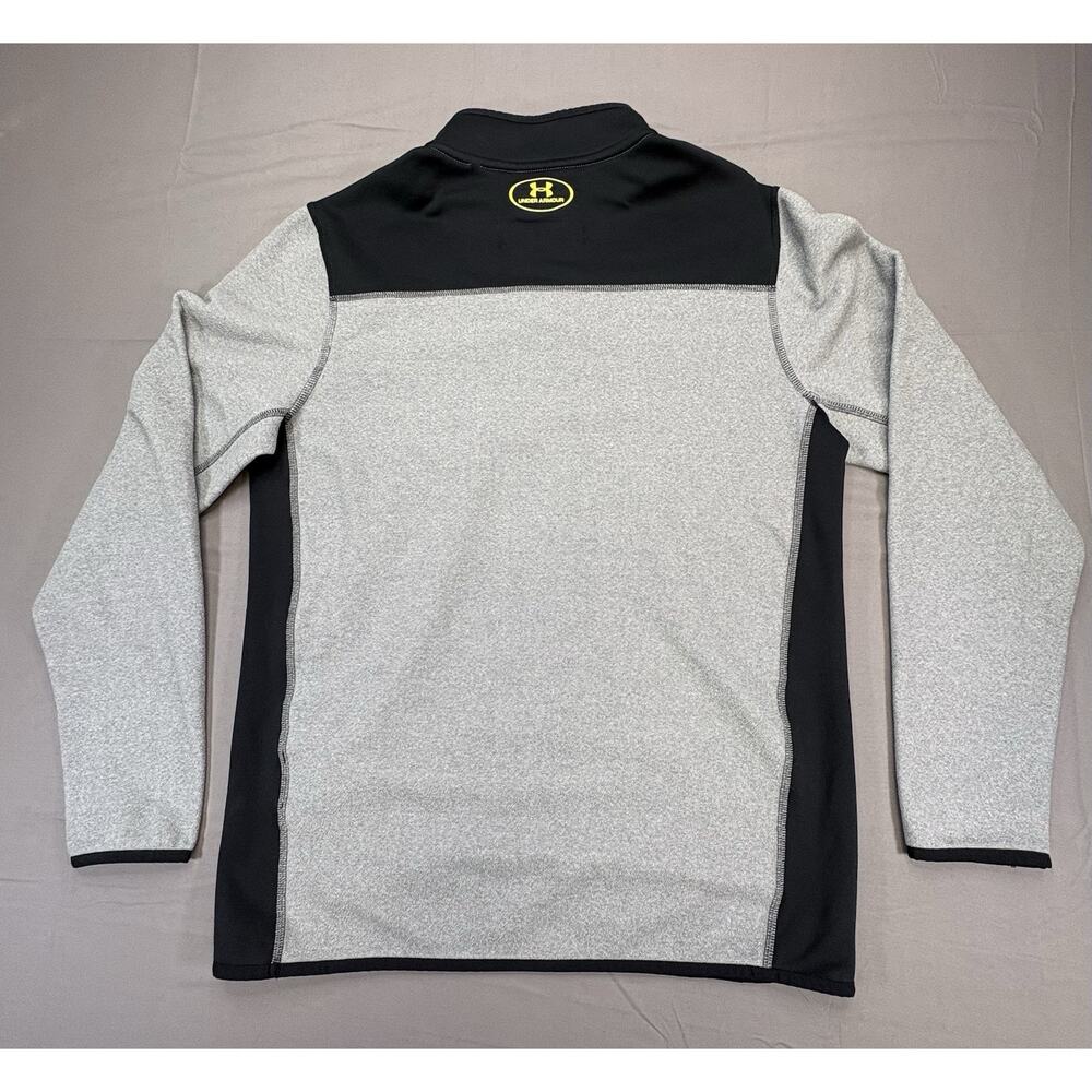 Under Armour ColdGear Men’s SM Loose Fit Fleece 1/4 Zip Pullover Gray Black - Picture 2 of 10